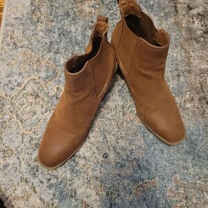 MIA Women's Tan Heeled Boots 2.5in Heel Size 10